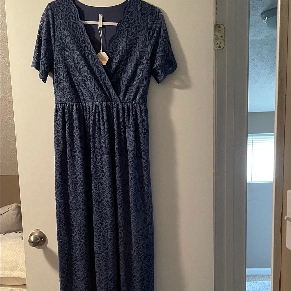 Pinkblush Lace maternity maxi dress